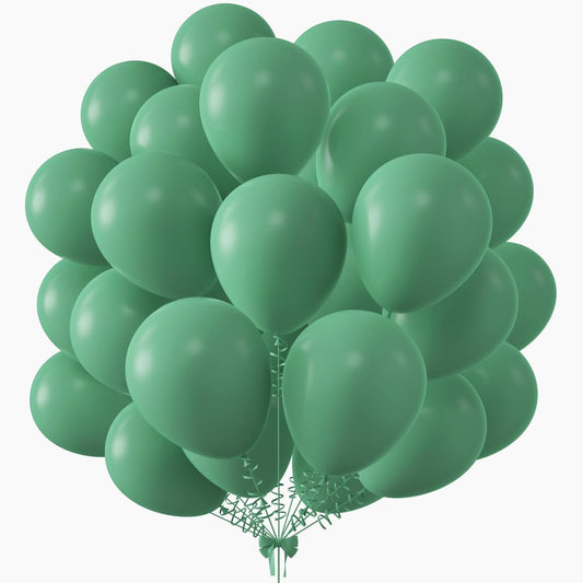 KALOR 10 Inch Retro Bean Green Balloons, 100 Pcs Latex Helium Balloons for Kid's Birthday Party Baby Shower Wedding Graduation Graduation Party Decorations