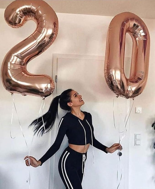 Numbers 40 Balloons, 40 Inch Rose Gold 40th Birthday Decoration for Women & Men, Large Foil Party Decorations for Engagement Celebration Memorial Day's Supplies