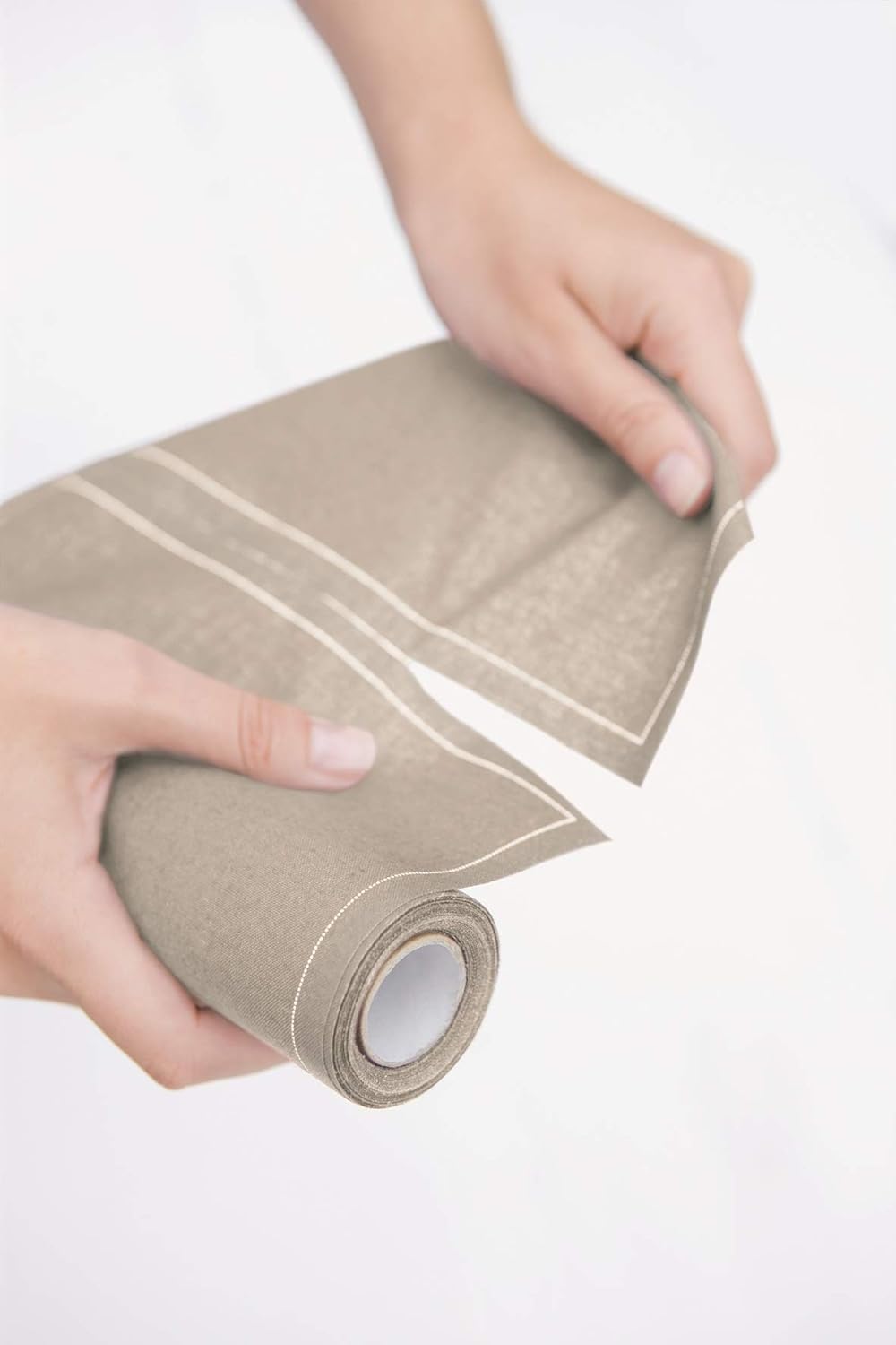 MY DRAP Cocktail Napkins, Reusable Cotton Napkins on a Roll 4.5 x 4.5 IN (100 Napkins, Sand)
