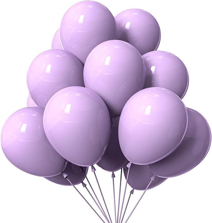 KBZVNAF Pastel Purple Latex Party Balloons - 50 Pack 12 inch Helium Matte Lavender Balloons for Birthday Wedding Baby Shower Princess Party Decorations