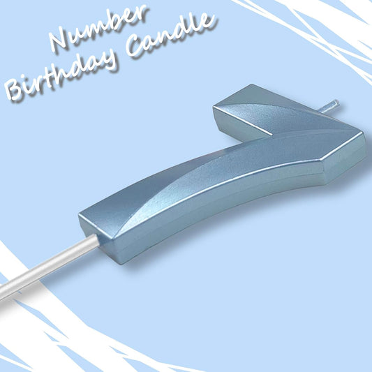 Blue Number 7 Candles, 3D Diamond 2.76 Inch Cake Topper Birthday Candles for Wedding Anniversary Cake Decorations, Happy Birthday Party Decorations