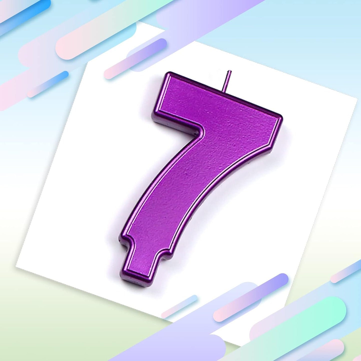 DERVENTA Birthday Candles Big Numbers Purple 3.7 inch Party Cake Topper 1 Piece (Number 1 Purple)