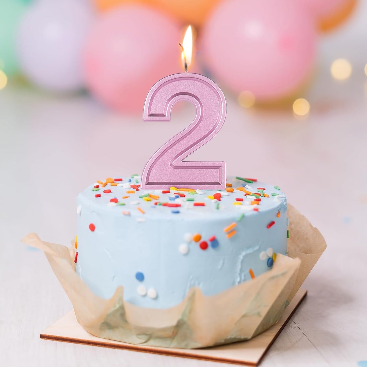 BEAN LIEVE Rose Gold Birthday Candles Number 2, Rose Gold Number Candles, Cake Number Candles for Birthday Parties and Wedding Anniversary Celebrations