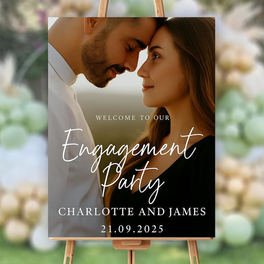 Personalized Engagement Welcome Sign, Engagement Party Sign, Engaged Decor for Couple - She Said Yes!, Decorations, Engaged Welcome, Custom Poster, Canvas, Wooden 2 Layer /6