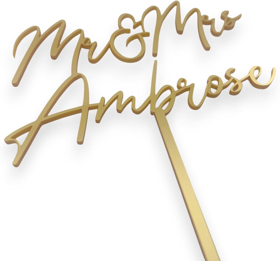 Custom Wedding Cake Topper, Personalize your own Bride And Groom Cake Topper, Mr and Mrs - 30 colors to choose from