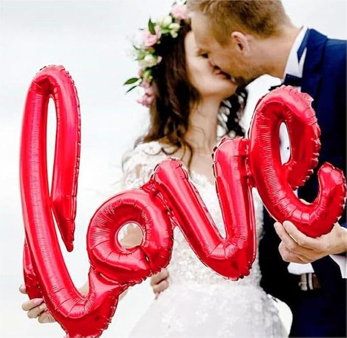 5 Pcs Hot Pink Heart Shaped Balloons Hot Pink Love Valentine Balloons for Valentines Day Bridal Shower Wedding Party Decorations
