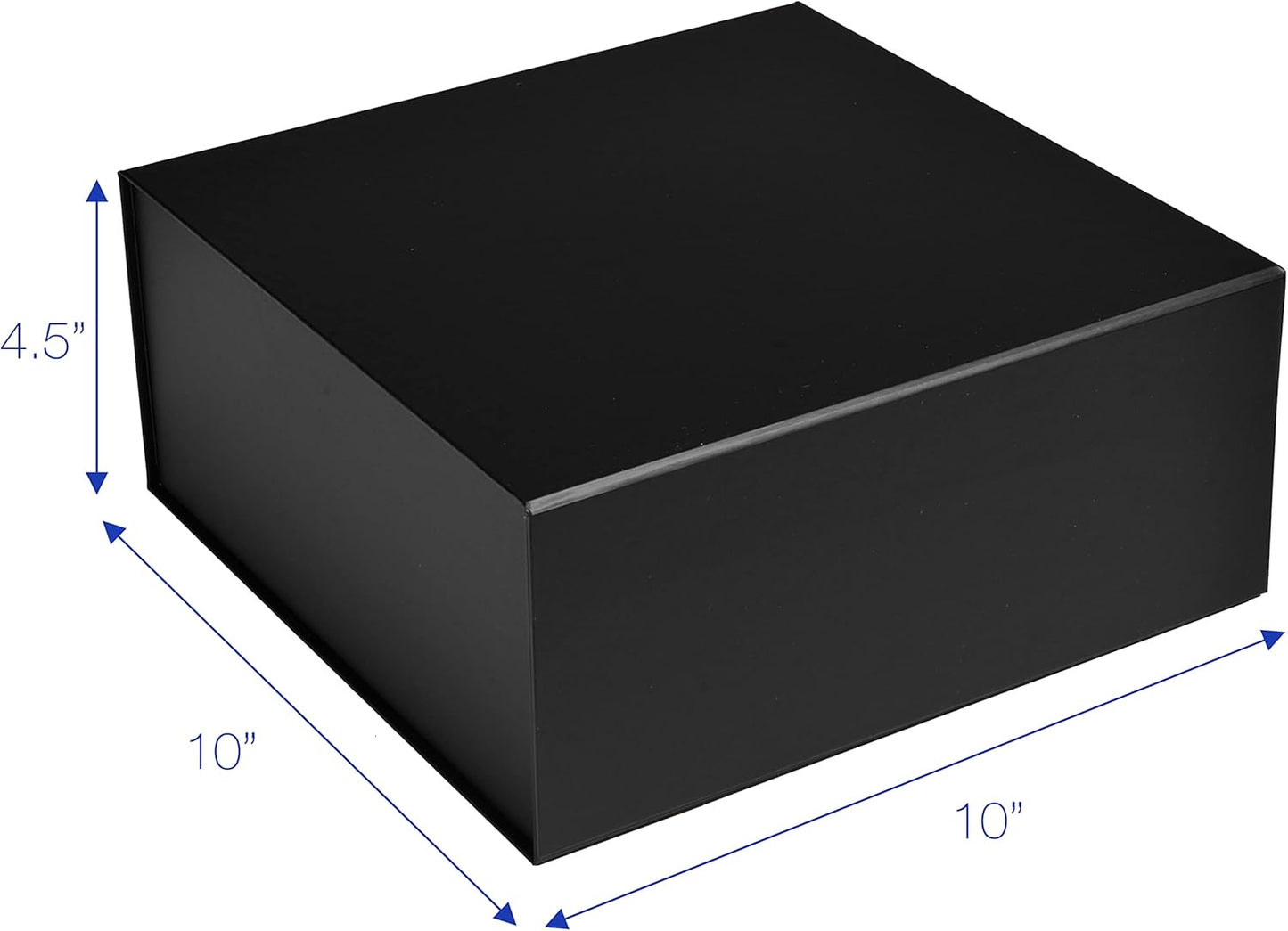 CECOBOX - Gift Boxes with Lids for Presents 10"x10"x4.5" - Matte, Collapsible Magnetic Closure Gift Box - Groomsmen & Bridesmaid Proposal Boxes, Wedding, PR, Birthdays, Holidays (Black)