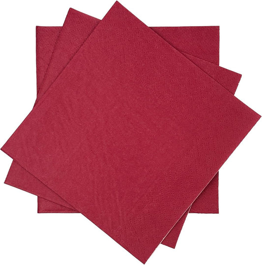 Rose Red Cocktail Napkins 5 * 5inch disposable Beverage Napkin paper for Cocktail, Wedding, Dinner，Birthday Party Dessert Wine Paper Napkins（ 120 Count）