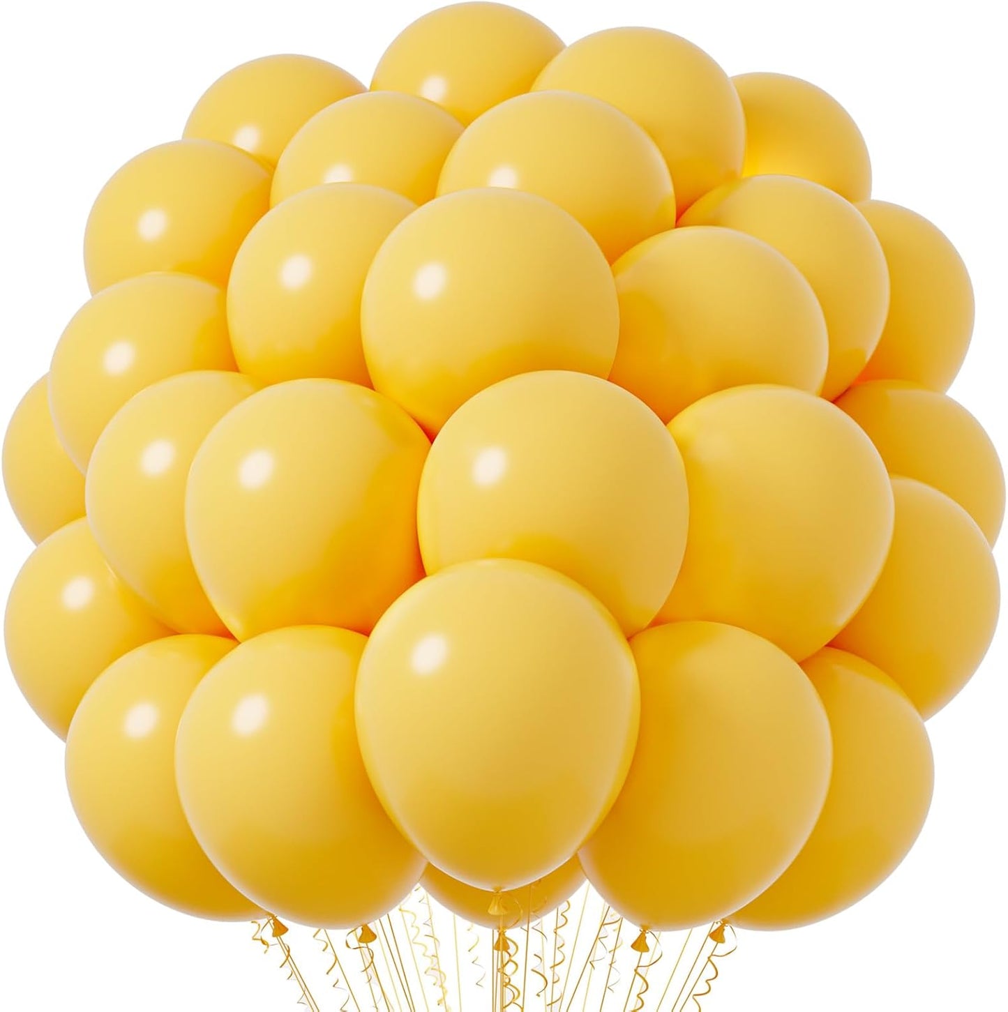 Lemon Yellow Balloons, 66pack 12inch Mustard Yellow Latex Party Balloons for Birthday Baby Shower Graduation Wedding Gender Reveal Anniversary Party Decorations