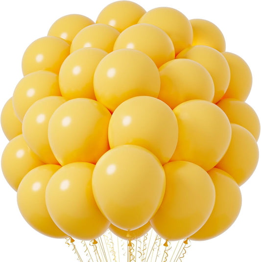 Lemon Yellow Balloons, 66pack 12inch Mustard Yellow Latex Party Balloons for Birthday Baby Shower Graduation Wedding Gender Reveal Anniversary Party Decorations