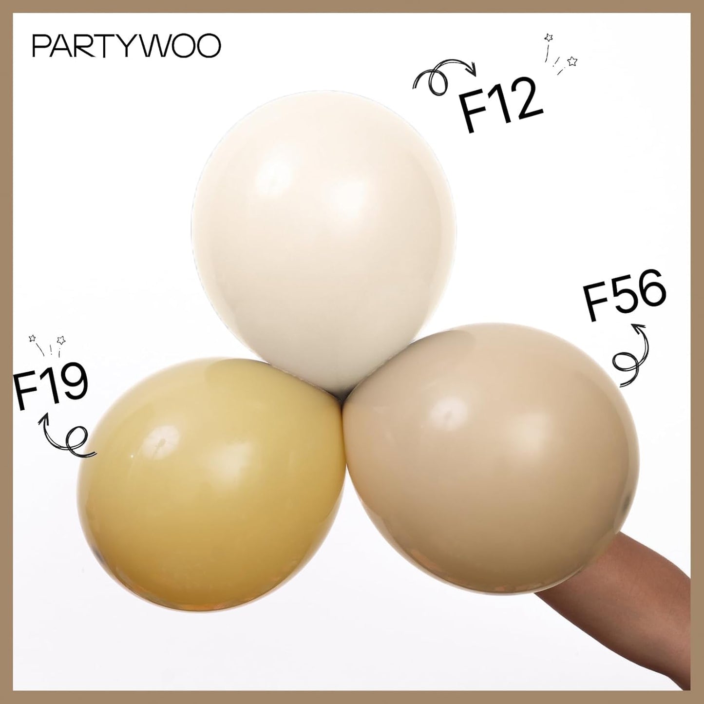 PartyWoo Tan Balloons 50 pcs 12 Inch Light Brown Neutral Boho Coffee Balloons for Wedding Baby Shower Gender Reveal Graduation Safari Woodland Birthday Party Decorations Tan-F19