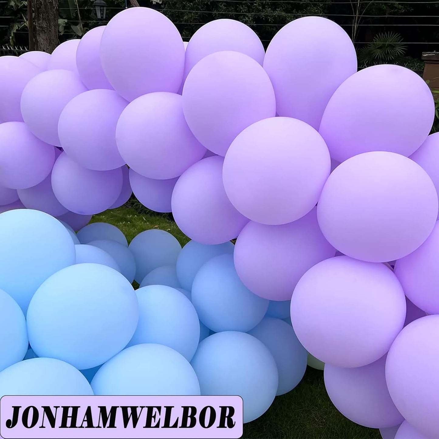Jonhamwelbor Light Purple Matte Balloons (100 pcs 12 inch) Pastel Purple Macaron Lilac Latex Balloons for Baby Shower Girl Birthday Wedding Party