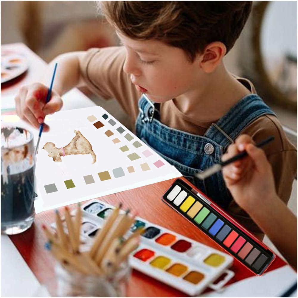 Watercolor Workbooks Coloring Book Easy Nature Scenes Beginner Friendly Watercolor Paint Set Art Crafts Painting Kit for Creative Exploration Gift for Adults Teens (Birds, with Palette)