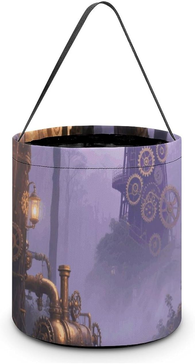 Halloween Candy Bucket - Gothic Fog Forest Trick Or Treat Candy Bag, Gift Bag for Party Favor Supplies