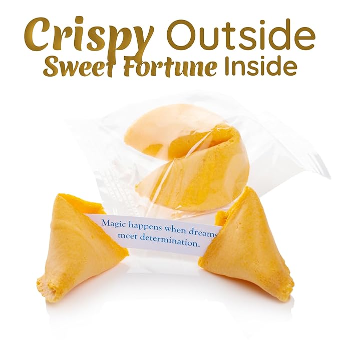 Snackathon Fortune Cookies, Individually Wrapped, Bulk Pack, Premium USA Made (50 Count, Vanilla)
