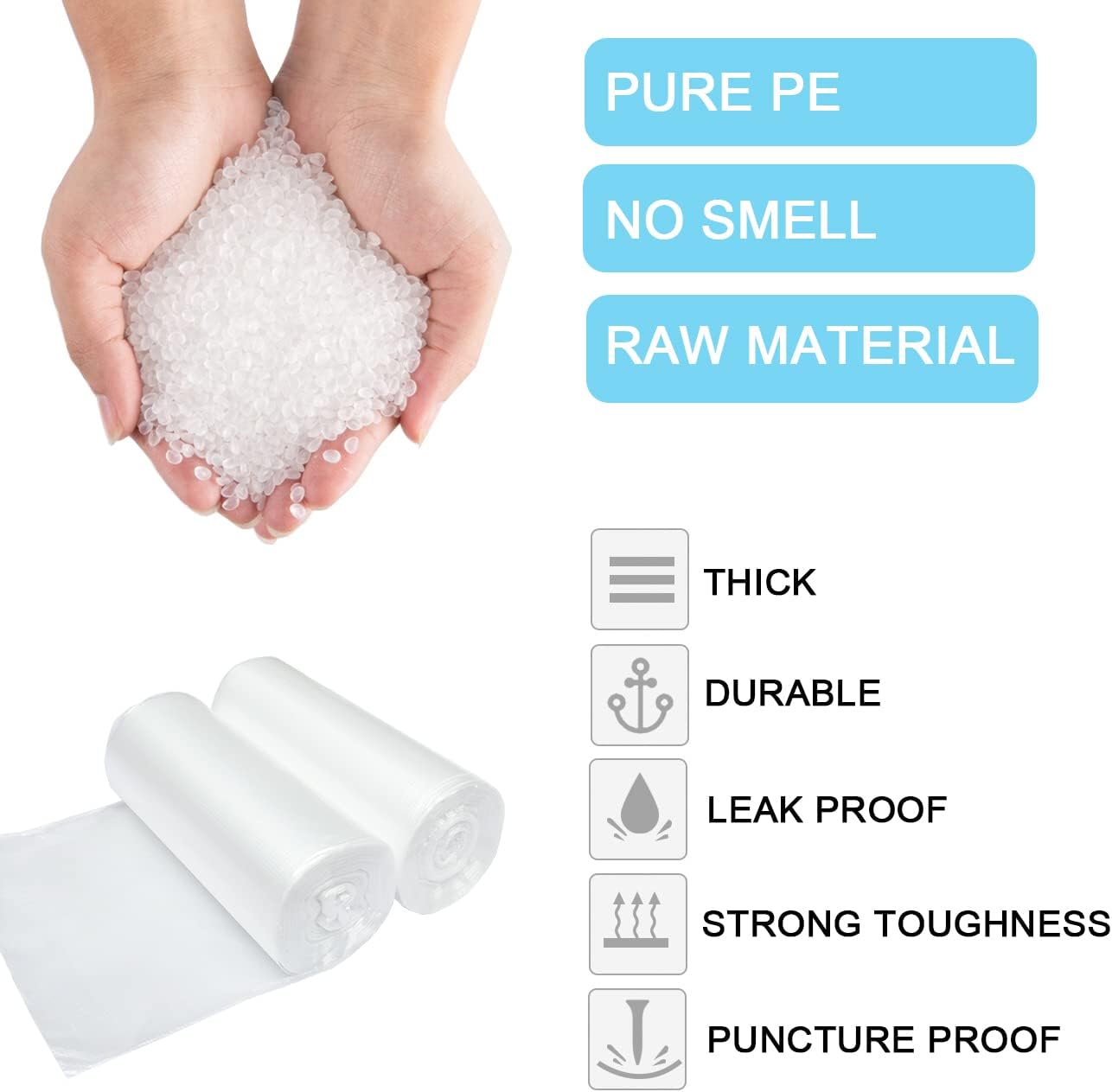 1 Gallon Trash Bags, Extra Small Strong Garbage Bags for Office Home Bathroom Car Desktop Wastebasket Liners, Clear 120 Count