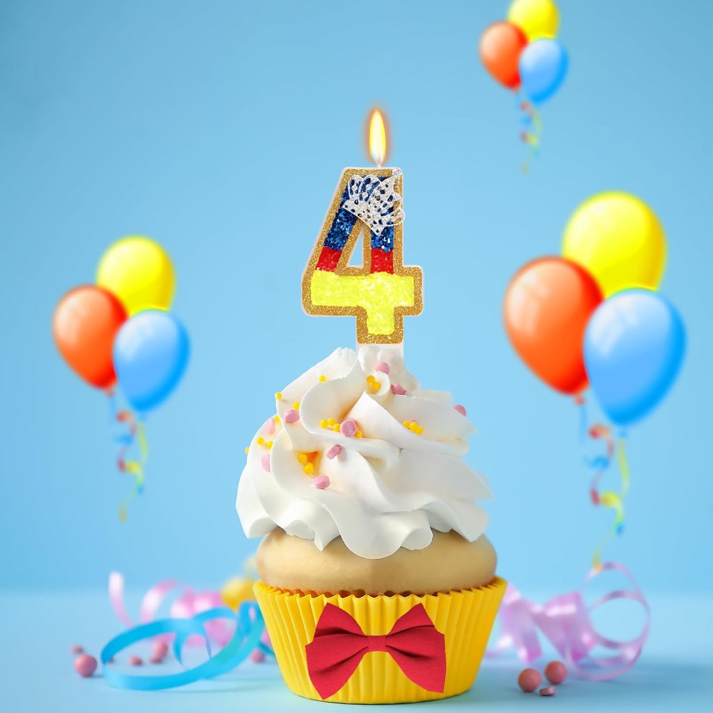 Birthday Candle for Cake, Princess Number Cake Candles, 2.76 inch Cake Topper Decoration for Birthday Party (Number 4)