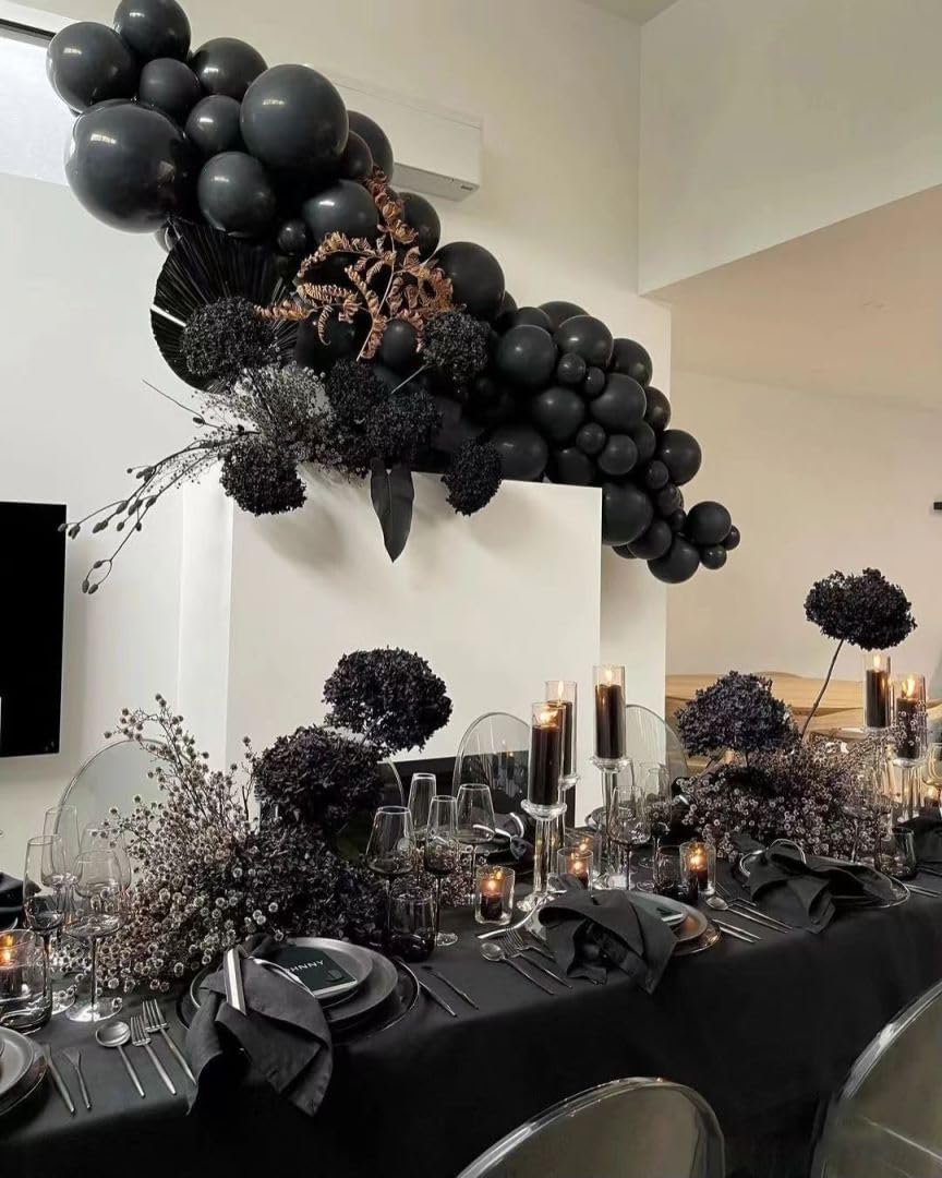 Black Balloon 100 pcs Black Latex Balloons Different Sizes 18 12 10 5 Inch Party Balloon Kit for Balloon Garland Balloon Arch as Birthday Party Decorations Valentine's Day Balloons