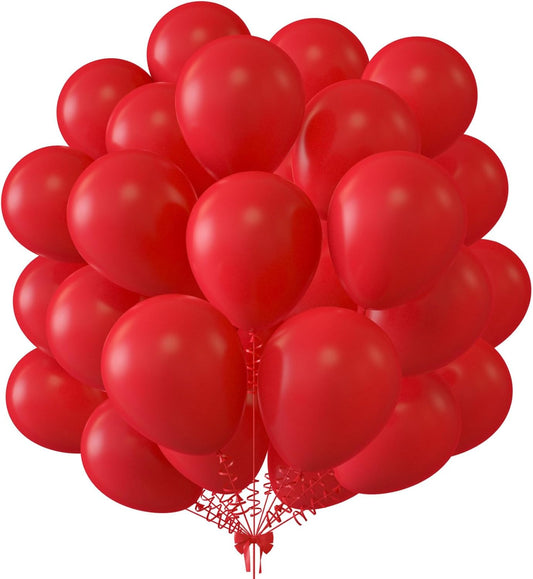 KALOR 10 Inch Red Balloons, 100 Pcs Latex Helium Balloons for Kid's Birthday Party Baby Shower Wedding Graduation Graduation Party Decorations