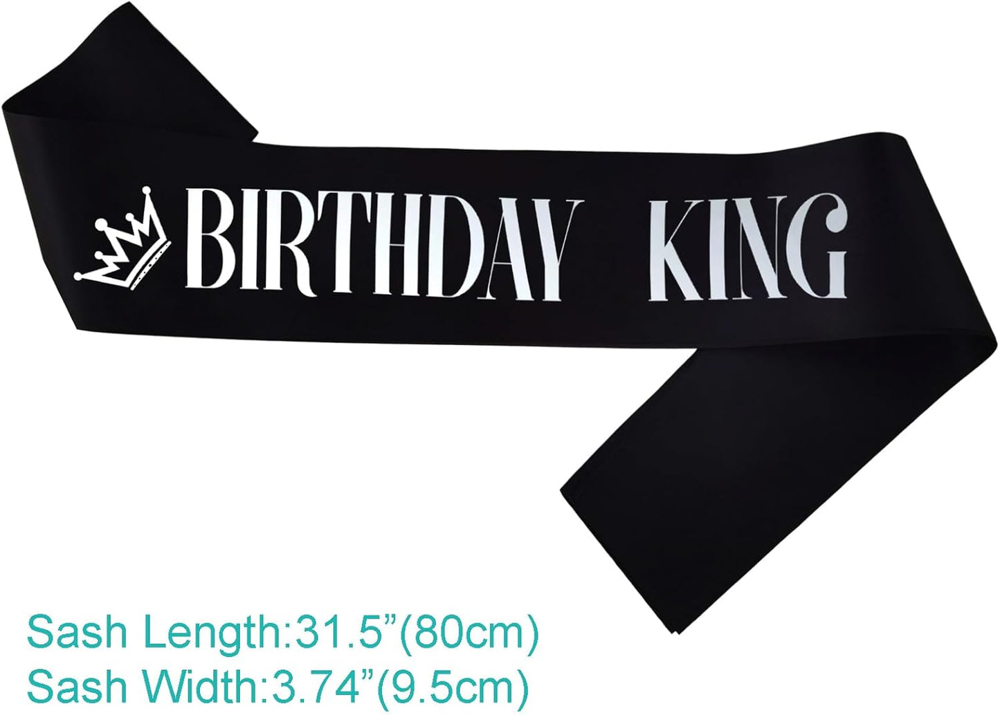 9PCS Birthday Squad Sashes for Men, Black Birthday King Sash Set for Funny 16th 18th 21st 30th 40th 50th 60th or Other Birthday Party Favors Decorations