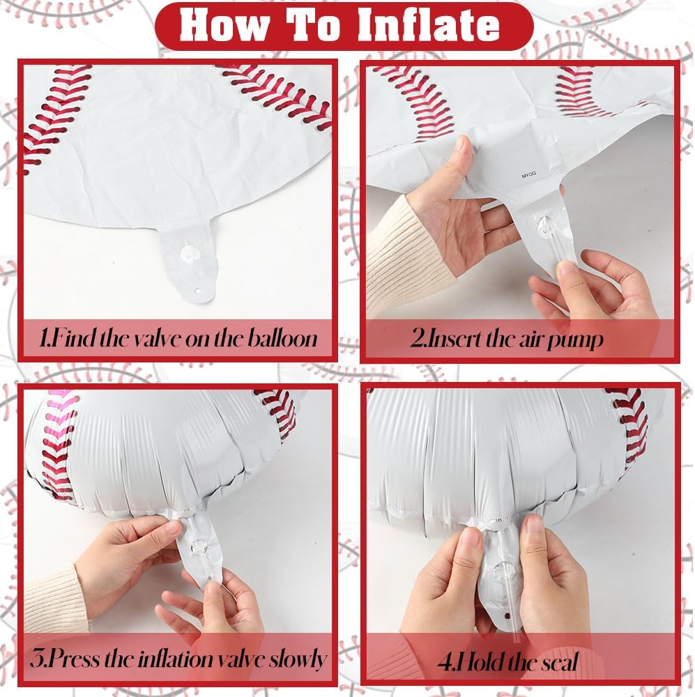 8 PCS 18 Inch Baseball Balloons Party Favors Birthday Party Decorations Supplies Baseball Lover Sport Glove Giant Balloons Christmas Mylar Foil Helium Aluminum Balloon Baby Shower Gender Reveal Theme