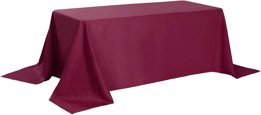Rectangle Tablecloth 90x156 inch Washable Polyester Fabric Table Cloth for Wedding Party Dining Banquet Decoration（90x156, Burgundy）