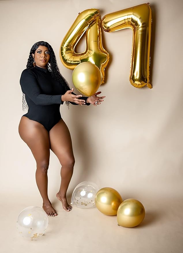 40 Inch Numbers Balloon, 4 Gold Ballon for 4th 14 40 44 Birthday Party, Balloon 4 Number for Graduations Wedding Party Baby Shower