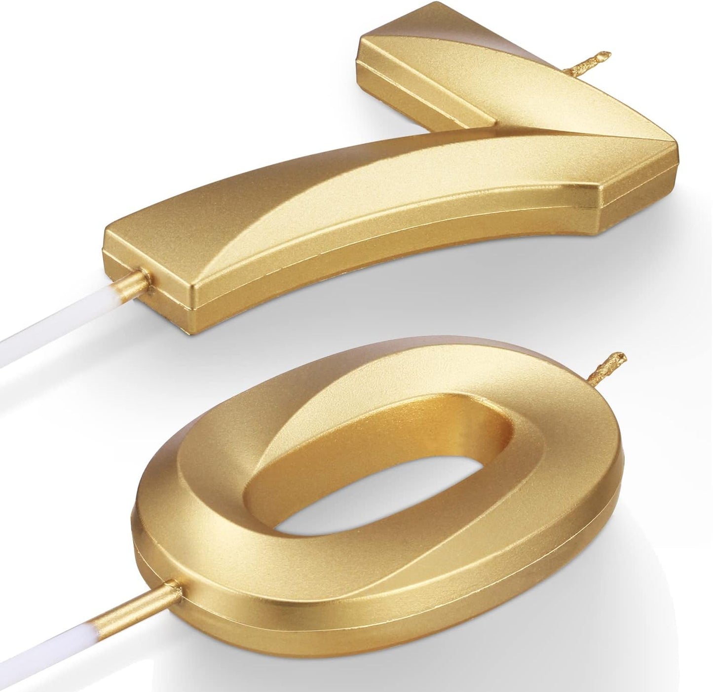 70th Birthday Candles Numbers for Cakes Candle Happy Seventieth Birthday 3D Designed Wedding Anniversary Party Cake Topper Decorations (70, Gold)