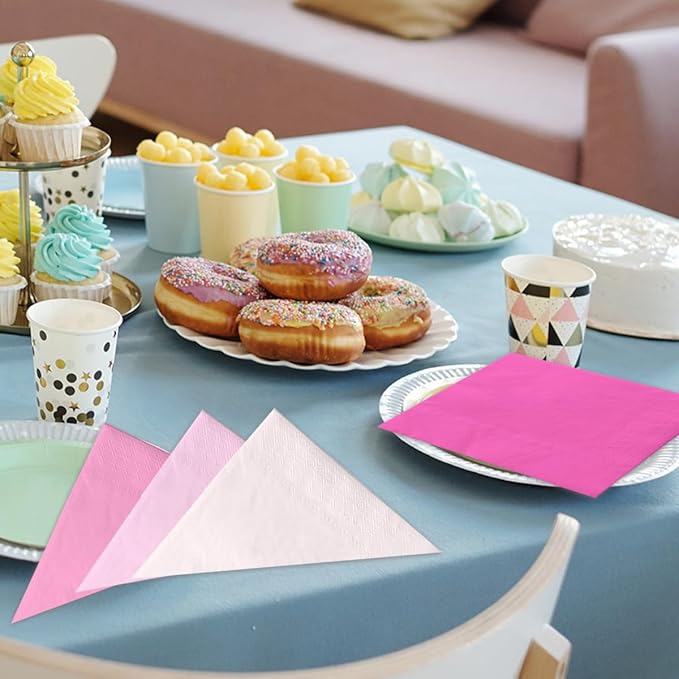 40pcs Light Pink Napkins - Pink Baby Shower Decorations, Disposable for Birthday, Wedding, Baby Showers