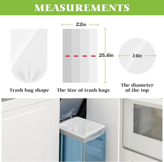 Teivio 8 Gallon 220 Counts Strong Medium Trash Bags Garbage Bags, Bathroom Trash Can Bin Liners, Plastic Bags for home office kitchen, Clear