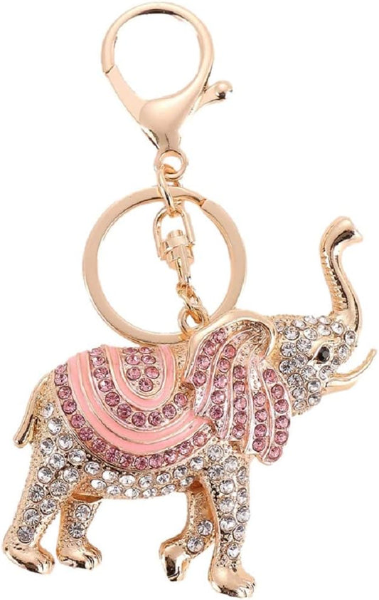 Elephant Keychain for Women, Cute Elephant Key Chain, Sparkling Elephant Key Ring, Funny Elephant Keychains, Lucky Elephant Keyring, Rhinestone Elephant Animal Keychain Accessories