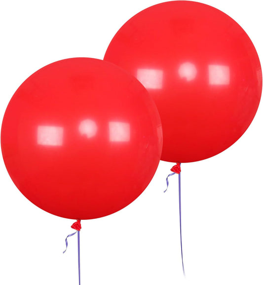 AZOWA 24 Inch Red Balloons 16-Count Large Latex Round Balloons for Party Wedding Birthday Baby Shower Decoration (Red, 16 Pcs)