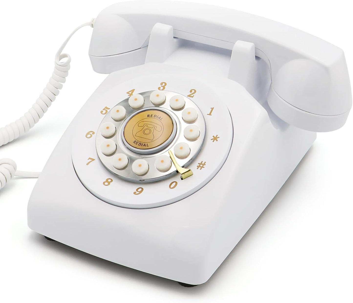 Audio Guest Book Wedding Phone, Retro Audio Phone Guestbook with Clear Voice Recording for Wedding Reception, Bridal Shower, Birthday, Baby Shower, Anniversary, Engagement (White)
