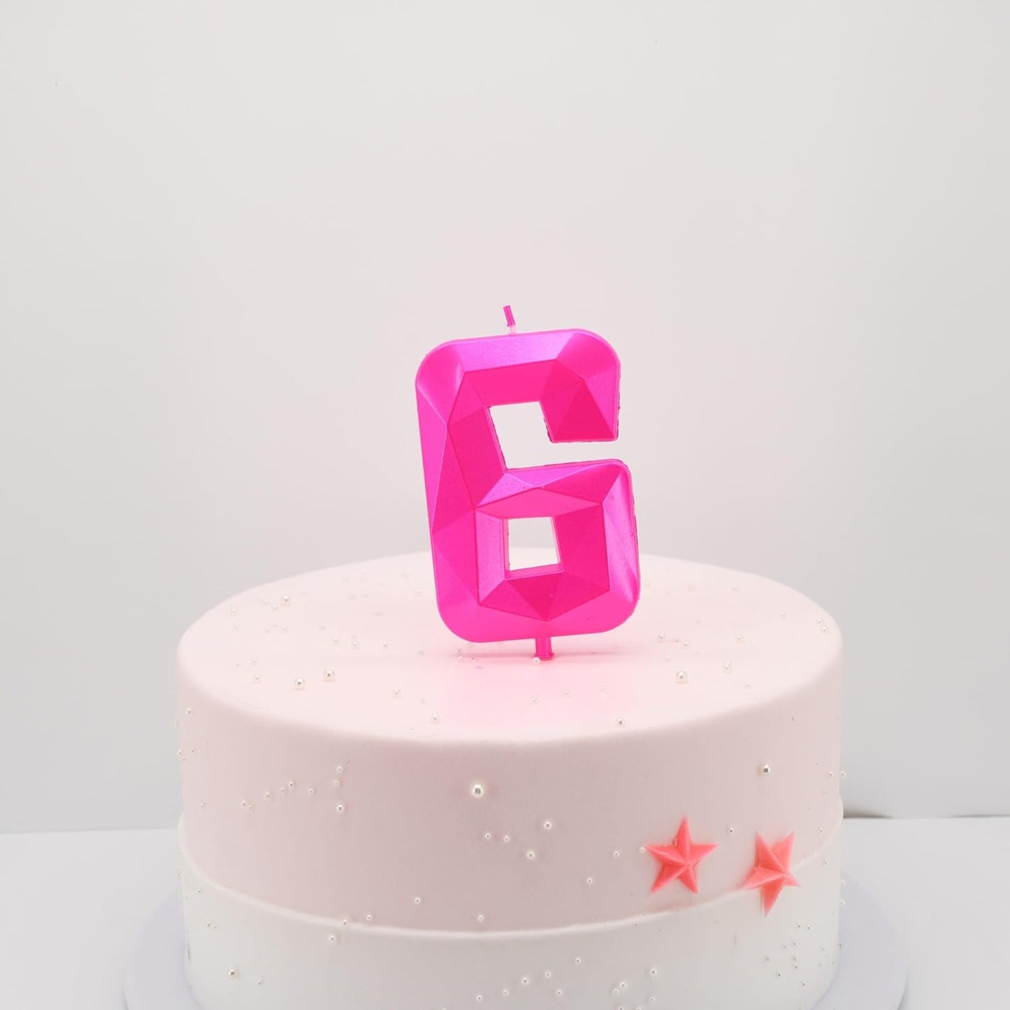 DERVENTA Large Birthday Candle Number 3D Pink 3.7 inch Party Celebration Anniversary Decoration Cake Topper 1 Piece (Number 4 Pink)