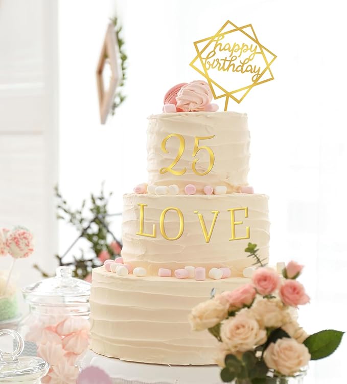 40PCS Gold Letters for Cake, Acrylic Cake Topper Letters, A-Z Alphabet and 0-9 Number for Cake Decorating, Happy Birthday Cake Toppers, DIY Personalized Name Cake Toppers for Birthday Party