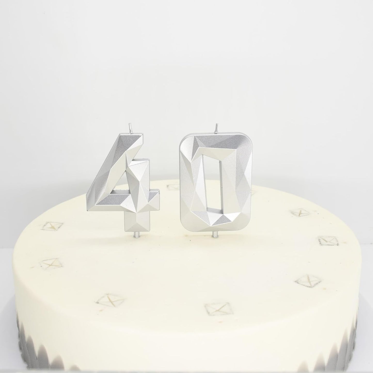 DERVENTA Birthday Candle Big Number 3D Silver 3.7 inch Party Celebration Anniversary Decoration Cake Topper 1 Piece (Number 70 Silver)
