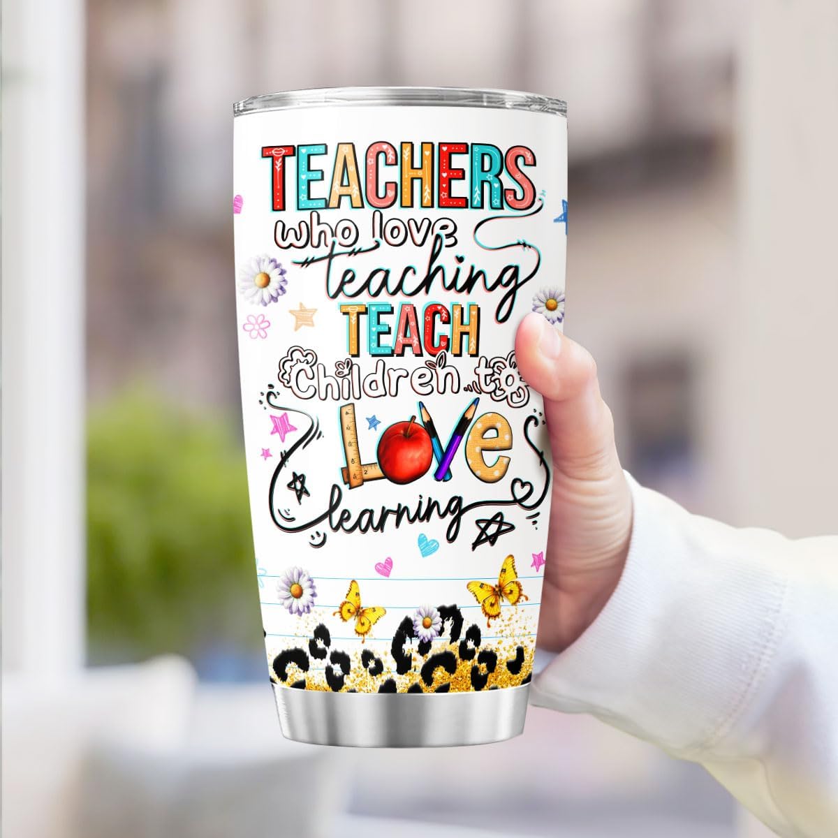 Teachers Teaching Teach, Tumbler 20 Oz With Lid And Straw, Teacher Gifts, Appreciation Gift Tumblers Coffee Cups Pack For Steel Women Music Stainless