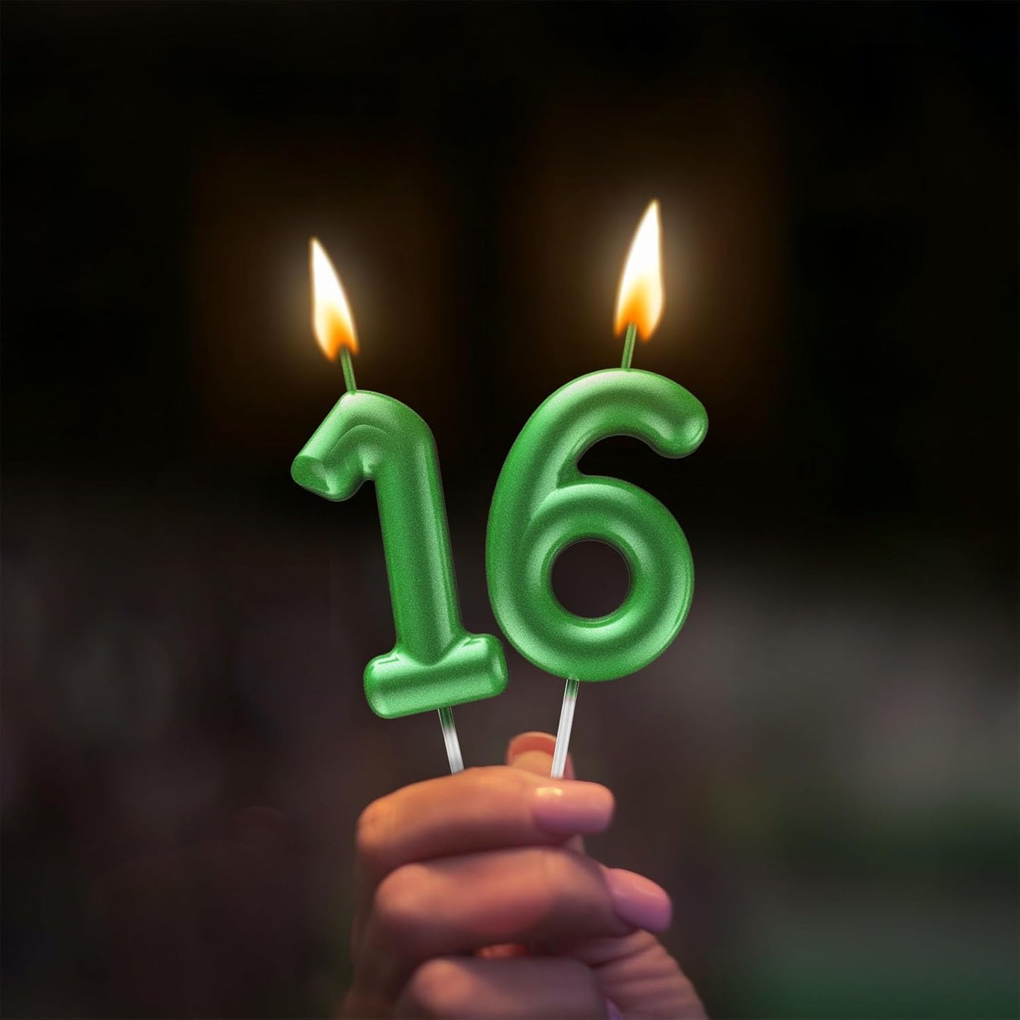 Green Number 12 Candle Happy Birthday 3D Number Candles for Birthday Cake Party Decoration Wedding Anniversary Celebration Supplies