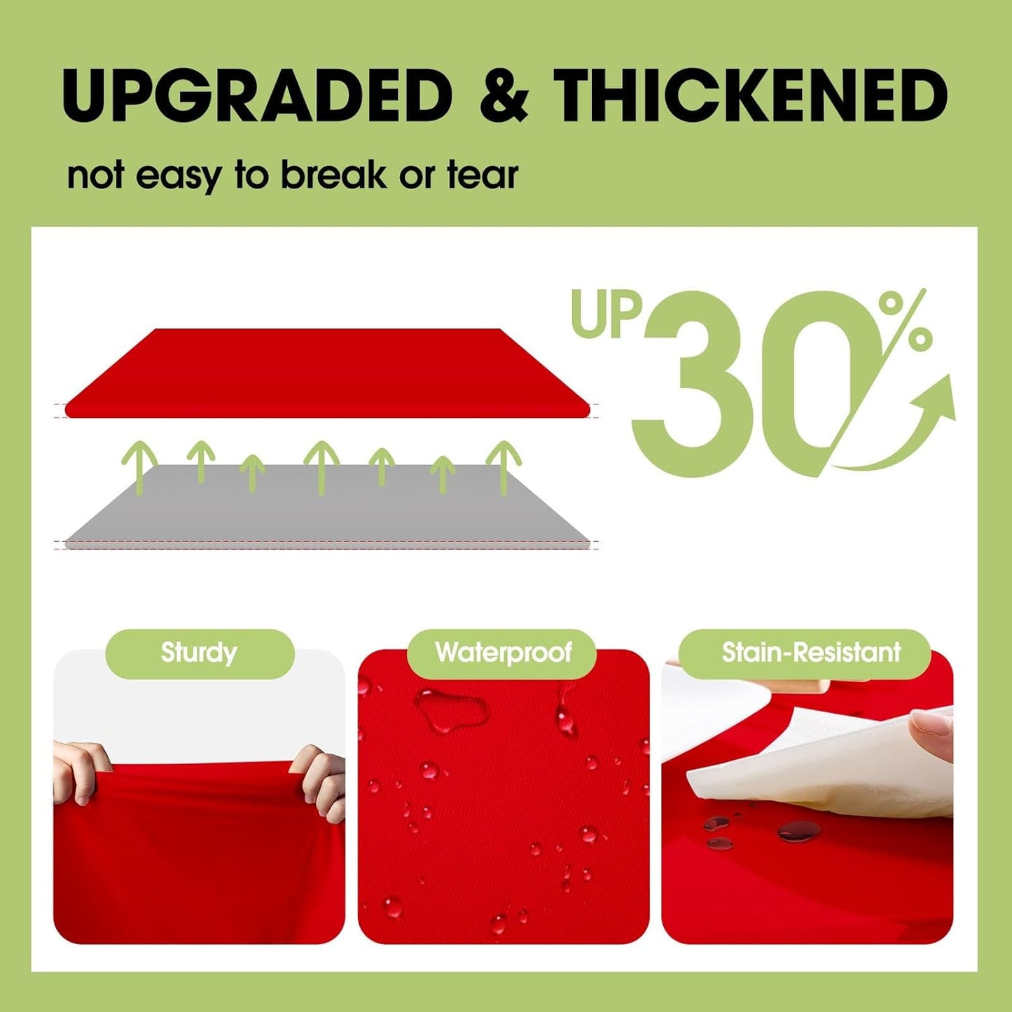 Pureegg Plastic Table Cloth Disposable 10 Pack, 54 x 108 Inch Table Cloths, Valentines Day, Thanksgiving, Christmas Decorations, Fall Tablecloths, Rectangle, Plastic Cover, Leakproof & Sturdy, Red