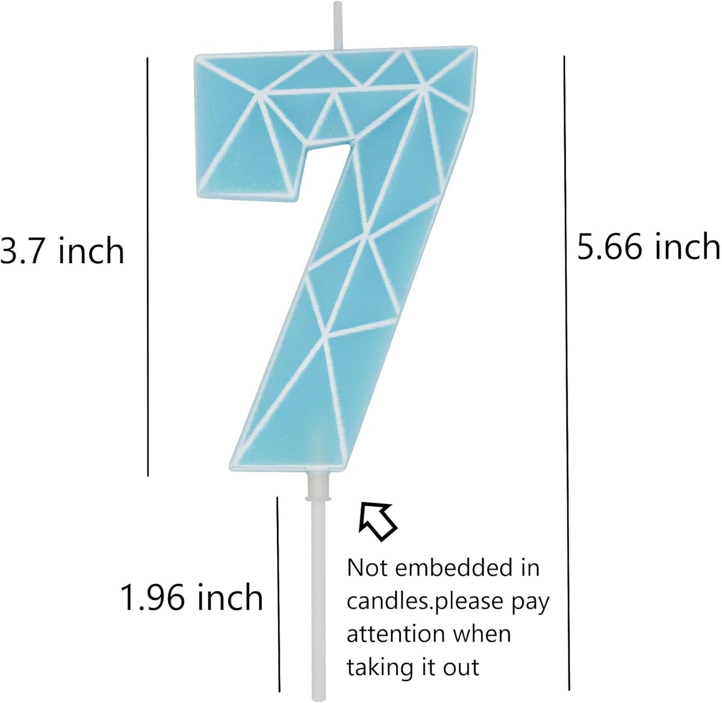 DERVENTA Birthday Candle Big Number 3D Macaron Blue 3.7 inch Party Celebration Anniversary Decoration Cake Topper 1 Piece (Number 7 Macaron Blue)