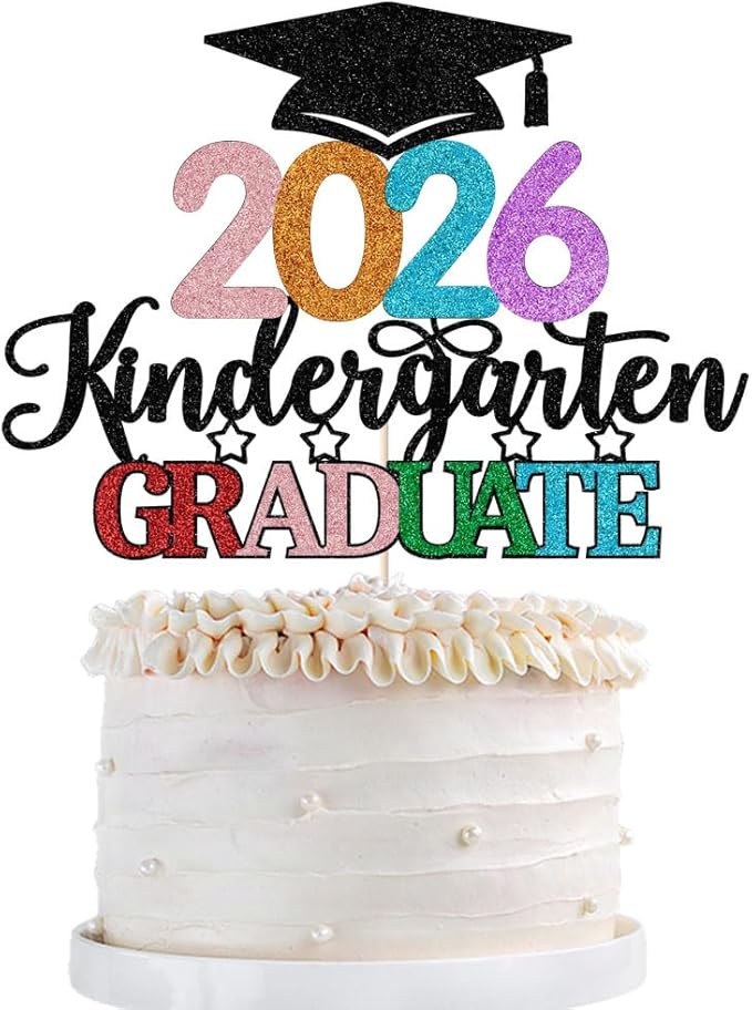 Kindergarten Grad Cake Topper,2026 Graduation Cake Topper,Peace Out Kindergarten Next Stop 1st Grade cake Decorations,2026 Kindergarten Graduation Party Decorations Supplies