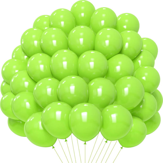 Lime Green Balloons - 5 inch 120pcs Latex - Round Light Green Birthday Balloon, Helium Neon Green Balloons for Birthday Dinosaur Jungle Christmas Party Decorations