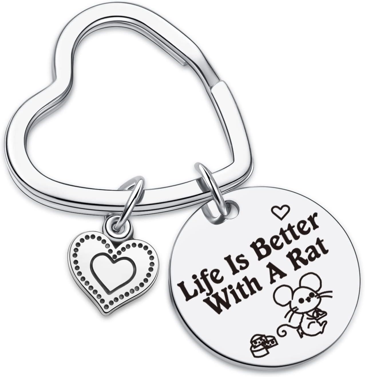 7RVZM Rat Gifts For Rat Lovers Keychain Rat Themed Gift Rat Owner Gift Animal Lover Keychain