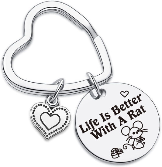7RVZM Rat Gifts For Rat Lovers Keychain Rat Themed Gift Rat Owner Gift Animal Lover Keychain