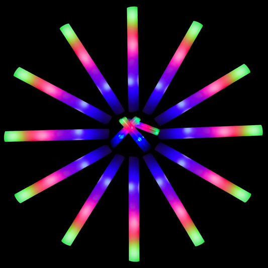 Glow Sticks Bulk 150 Pcs - Light up Foam Sticks with 3 Modes Colorful Flashing Effect, Led Lights Glow in The Dark Party Supplies for Wedding Concert Raves Halloween Christmas
