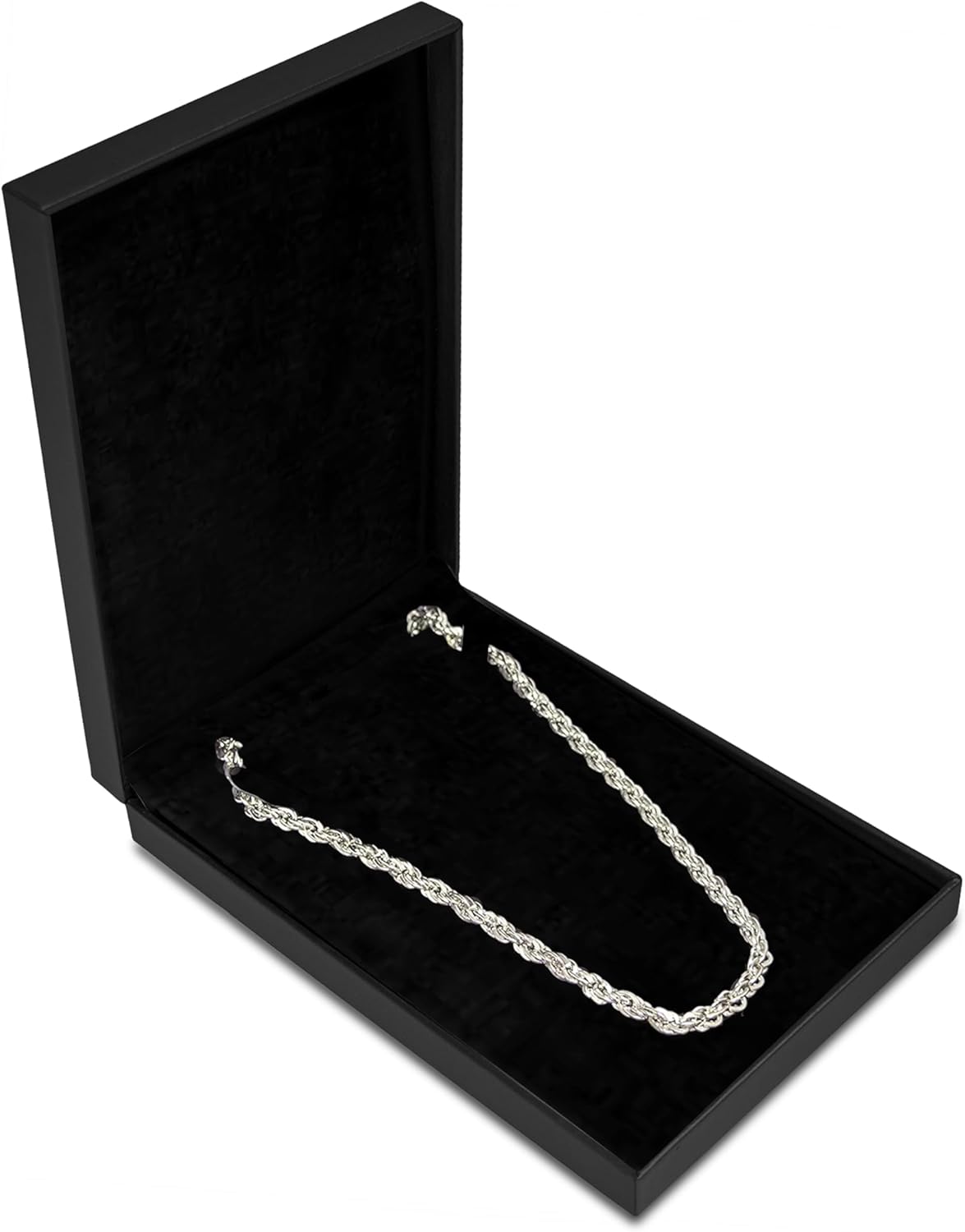 Novel Box Black Jewelry Box for Necklace 5.5x8x1.87 Inches - Necklaces Gift Box for Proposal Wedding Engagement - Faux Leatherette Jewelry Display Box - Gift Presentation Boxes for Necklaces