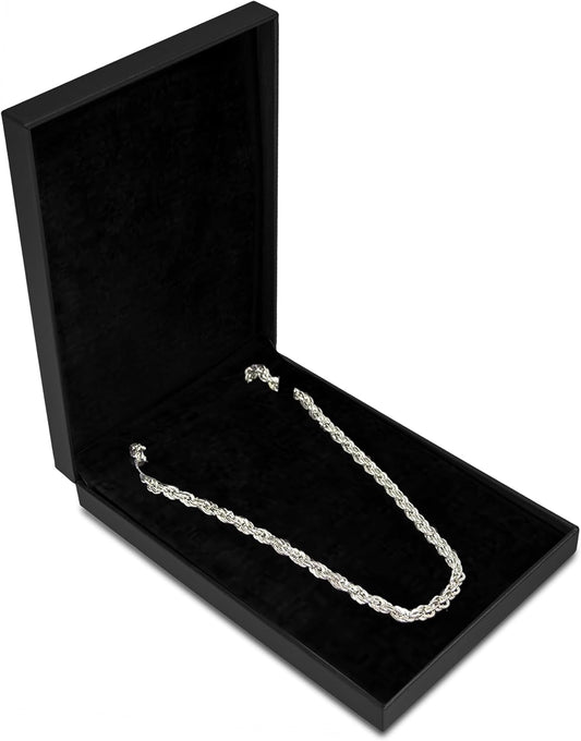 Novel Box Black Jewelry Box for Necklace 5.5x8x1.87 Inches - Necklaces Gift Box for Proposal Wedding Engagement - Faux Leatherette Jewelry Display Box - Gift Presentation Boxes for Necklaces