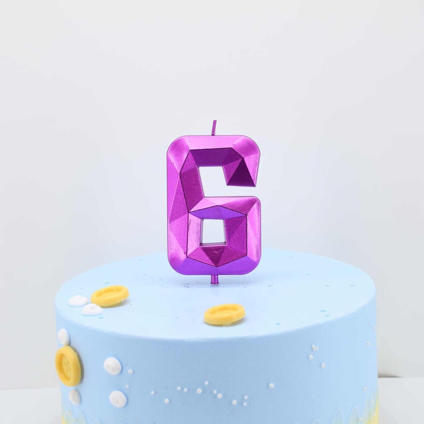 DERVENTA Large Birthday Candle Number 3D Purple 3.7 inch Party Celebration Anniversary Decoration Cake Topper 1 Piece (Number 4 Purple)