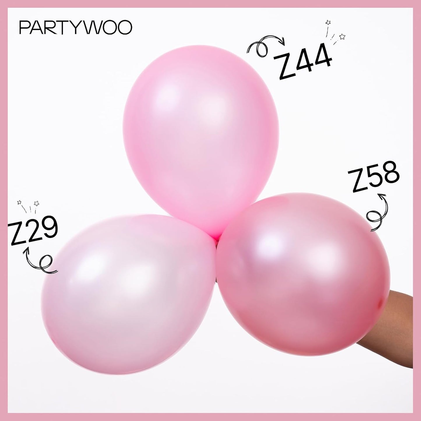 PartyWoo Pearl Pink Balloons 50 pcs 12 Inch Light Pastel Baby Pink Latex Helium Balloons for Wedding Baby Shower Gender Reveal Bachelorette Bridal Shower Princess Birthday Party Decorations Pink-Z58