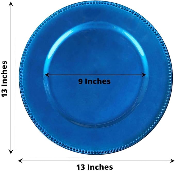 Efavormart 6 pcs 13" Royal Blue Round Charger Plates Dinner Chargers for Tabletop Decor Holiday Wedding Catering Event Decoration